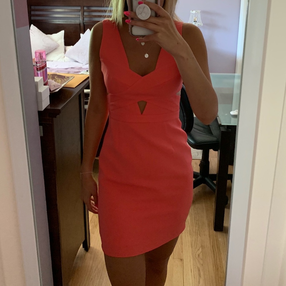BCBG Coral Cutout Dress